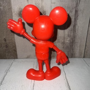 Vintage Disney Red Mickey Mouse Marx Collectible Plastic Figure Toy 1970's image 3