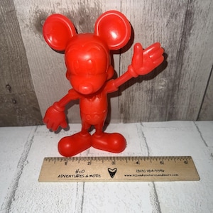 Vintage Disney Red Mickey Mouse Marx Collectible Plastic Figure Toy 1970's image 7