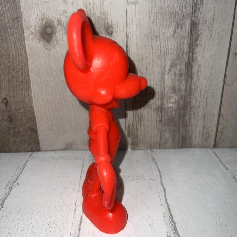 Vintage Disney Red Mickey Mouse Marx Collectible Plastic Figure Toy 1970's image 4