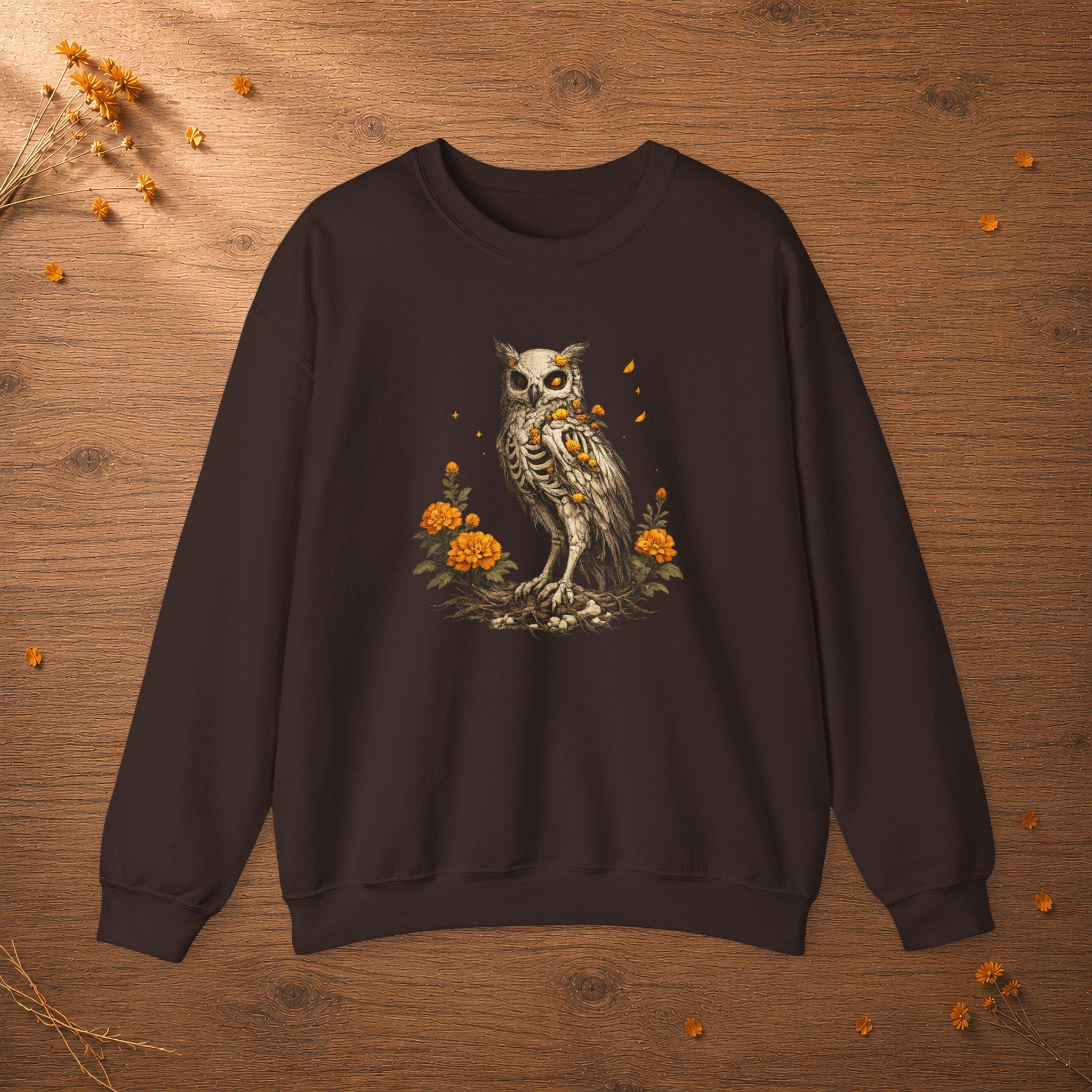 Memento Mori Owl Sweatshirt, Cozy Gothic Botanical Crewneck Hoodie, Dark Academia Halloween Top, Spo