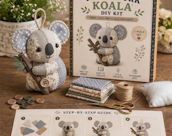 Este kit de patchwork é perfeito para os amantes da natureza, permitindo criar enfeites adoráveis usando tecidos florais e fios de lã.