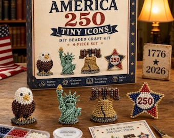 Conjunto de 250 miniaturas de contas com ícones dos Estados Unidos para aficionados por história, incluindo águia-careca, Estátua da Liberdade e Sino da Liberdade para o Halloween.