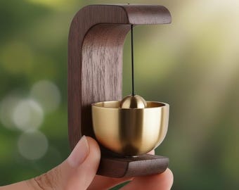 Timbre de madera con campanilla de viento magnética, estilo japonés, para recordar la apertura de la puerta, regalo de inauguración de casa.