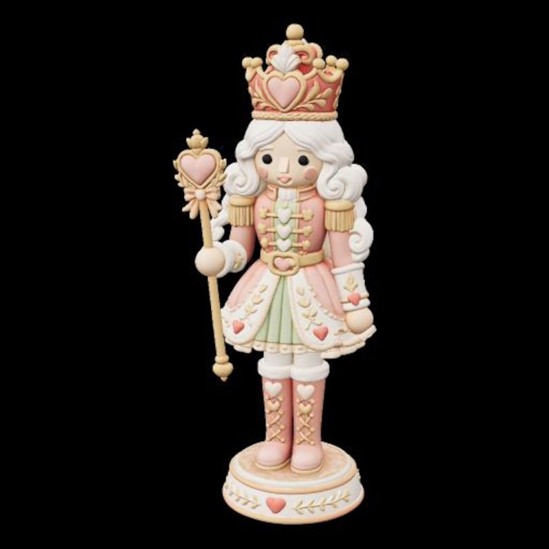 Weihnachts-Nussknacker-Prinzessin, Zuckerfee, Miniatur, STL + 3MF, Bambus Lab AMS, mehrfarbig, skalierbar, 28 mm, 32 mm, 75 mm, FDM SLA Bild 6