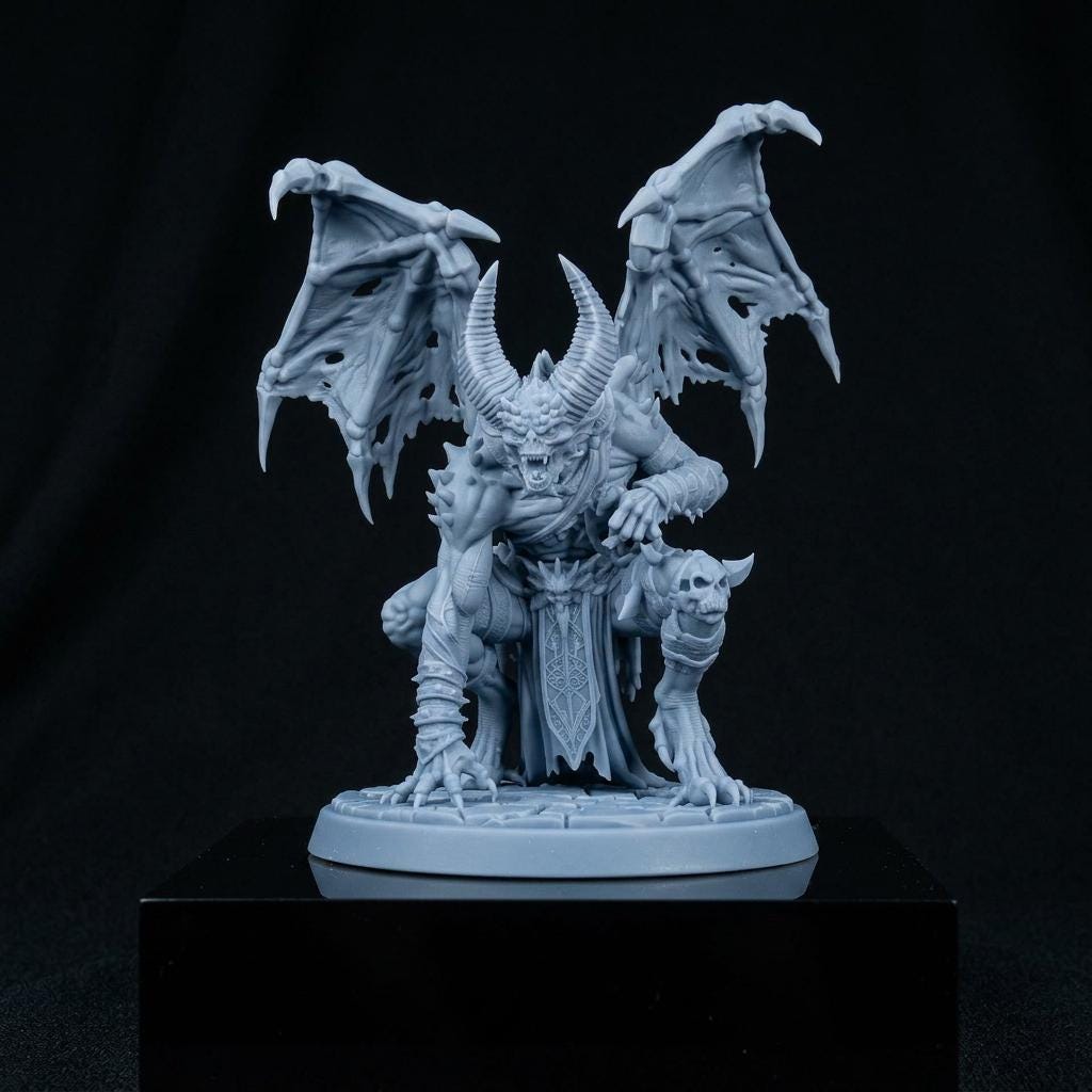 Infernal Overlord Winged Demon Miniature STL - Etsy