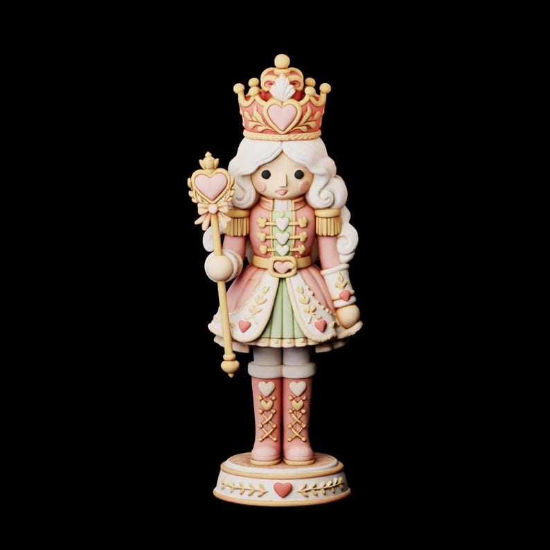 Weihnachts-Nussknacker-Prinzessin, Zuckerfee, Miniatur, STL + 3MF, Bambus Lab AMS, mehrfarbig, skalierbar, 28 mm, 32 mm, 75 mm, FDM SLA Bild 2