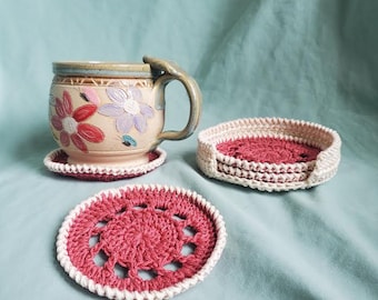 Wagon Wheel Coaster - crochet coaster set