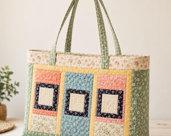 Patrón de costura para bolso acolchado – Diseño reversible con estampado original (descarga en PDF)