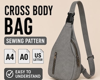 Naaipatroon doe-het-zelf crossbodytas – crossbody, pdf-bestand direct downloaden
