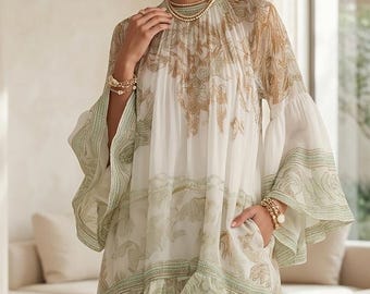 Długa sukienka z kwiatowym nadrukiem dla kobiet, sukienka retro z rozszerzanymi rękawami, asymetryczna sukienka z falbanką, wiosenno-letnia sukienka na imprezę w stylu boho, sukienka w stylu vintage