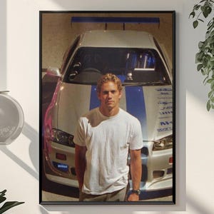 Paul Walker Nissan Skyline-affisch, Fast and Furious JDM-väggkonsttryck, R34 Racing-dekor, garagekonst, present till bilfans