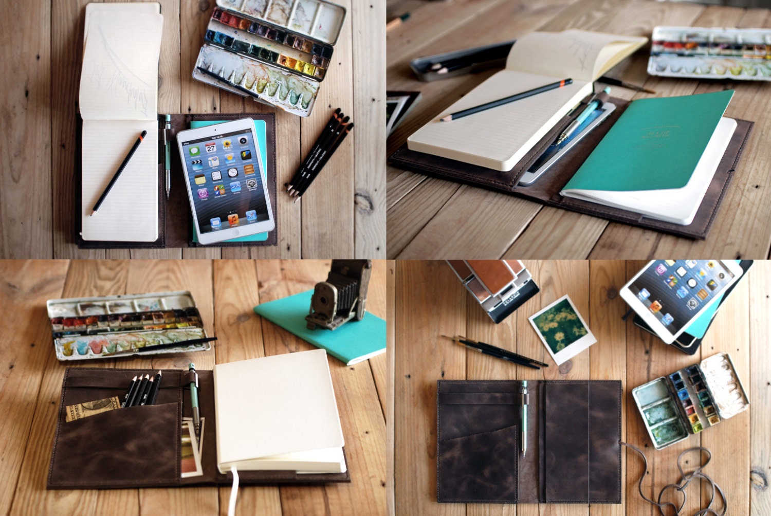 Large Moleskine leather cover. Ipad Mini cover. Moleskine Etsy