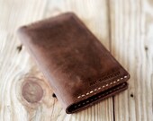 Iphone 5s case. Artisan Iphone leather wallet. Hand stitched iphone leather case. Dark brown leather. Gift for men. IPH021