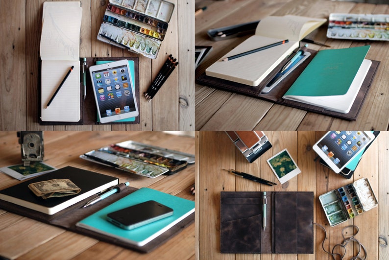 Ipad Mini cover and Large Moleskine cover. Ipad Mini leather Etsy