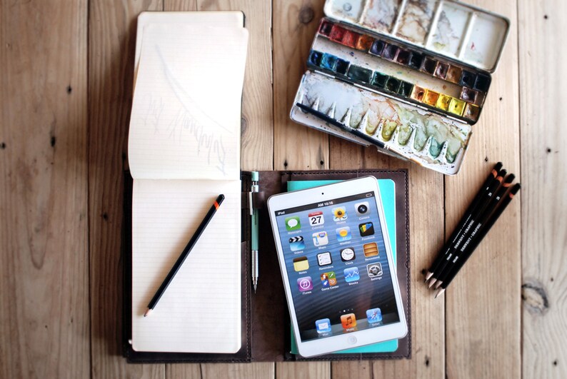 Ipad Mini cover and Large Moleskine cover. Ipad Mini leather Etsy