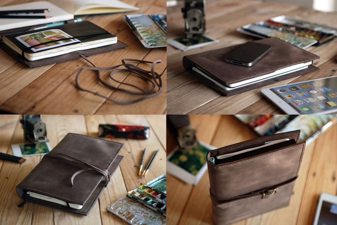 Large Moleskine Leather Cover. Ipad Mini Cover. Moleskine Etsy Canada