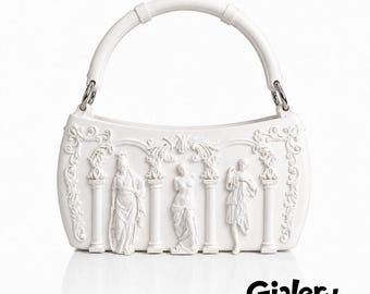 White Baroque Sculptural Handbag
