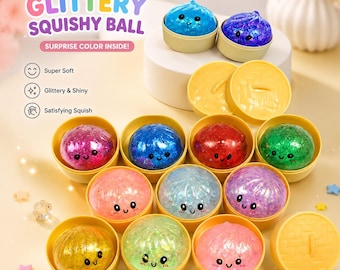 Glitter Bunny Squishy Ball – Slow Rebound Sensory Stress Relief Toy