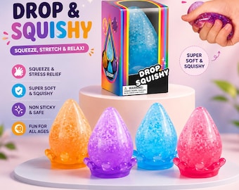 Drop Squishy Soft Stress Toy – Slow Rising Non-Toxic Fidget & Sensory Squeeze Gift