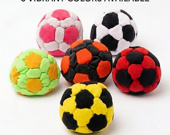 Handmade Crochet Hacky Sack Footbags, Colorful Knitted Juggling Balls, Sand Filled Toy