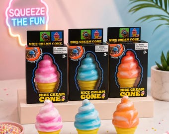 Nice Cream Cone Squishy Ice Cream Stress Relief Toy Soft Fidget Kids Gift