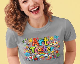 Maglietta per insegnante d'arte, maglietta colorata per insegnante