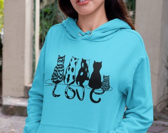 Cat Love Hooded Sweatshirt