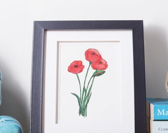 Orange Poppies Print, Poppies, Flower Print