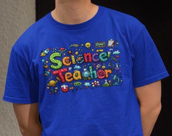 Maglietta per insegnanti di scienze, maglietta colorata per insegnanti