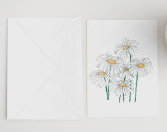 Daisy Note Cards, Set of Ten Note Cards, Watercolor Print Note Cards