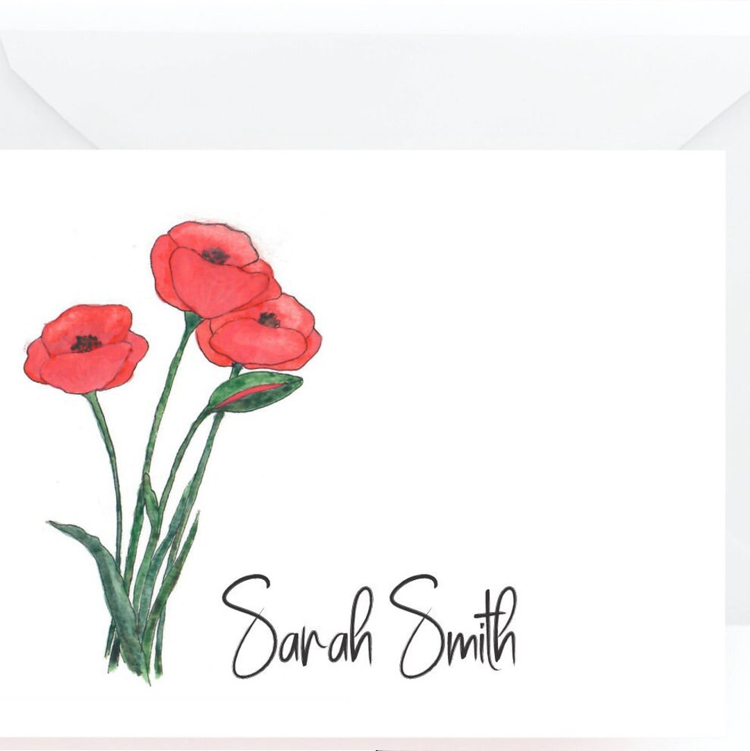 Personalized Floral Note Cards: Set of 10 - Etsy