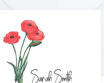 Personalized Floral Note Cards, Floral Note Cards, Note Cards