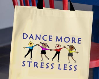 Borsa tote Dance More, borsa tote in tela colorata