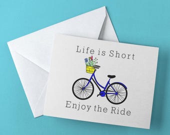 Set di biglietti d'auguri per biciclette: cancelleria "Goditi il viaggio"