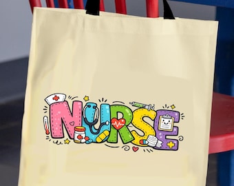 Borsa tote da infermiera, borsa tote in tela colorata