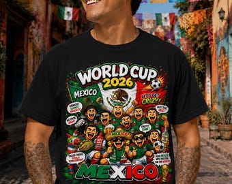 Mexico World Cup 2026 Football / Soccer Fans Tee | Soccer Crowd Illustration