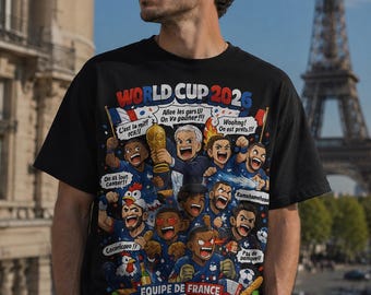 France World Cup 2026 Cartoon Players T-Shirt | Football Team Illustration