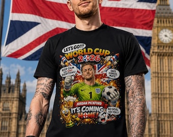 England World Cup 2026 Football / Soccer Goalkeeper Poster T-Shirt It's Coming Home Fan Tee
