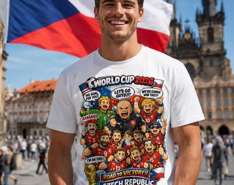 Czech Republic World Cup 2026 Team Cartoon T-Shirt | Soccer Fans Tee