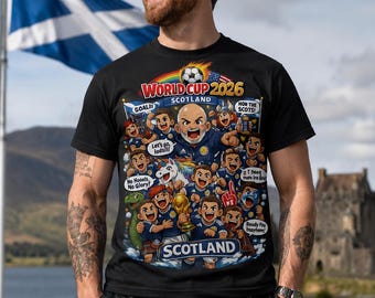 Scotland World Cup 2026 Cartoon Players T-Shirt | Soccer Fan Tee