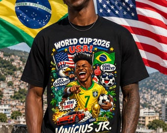 Brazil World Cup 2026 Football / Soccer T-Shirt | USA Fan Jersey Design