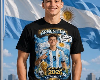 Argentina World Cup 2026 Football / Soccer Player Tee | Argentina Flag