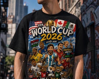 World Cup 2026 Soccer Players Collage T-Shirt | Football Tournament Poster Tee
