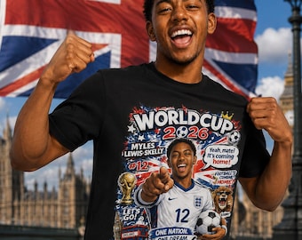 England World Cup 2026 Football / Soccer Player Graphic Tee | Football Fan Shirt