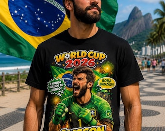 Brazil World Cup 2026 Soccer Goalie Graphic Tee | Brazil Colors | Tournament Shirt