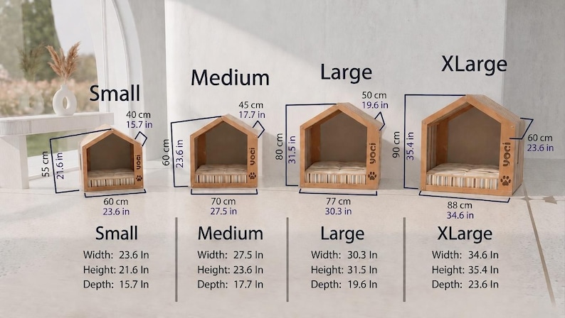Modern Wooden Dog House – Eco-friendly Pet Furniture, Easy Assembly ...