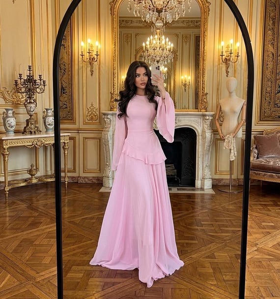 flared layered dress Flare Sleeve Pleated Maxi – Elegant O Neck Summer Party Flowy Long Dress simple fitted wedding dress