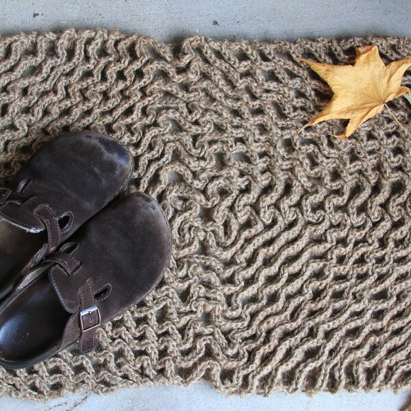 Dragon Curve Crochet Jute Rug