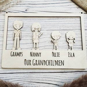 Grandchildren Plaque • Personalised Gift • Wooden Present • Grandparents Gift • Christmas Present