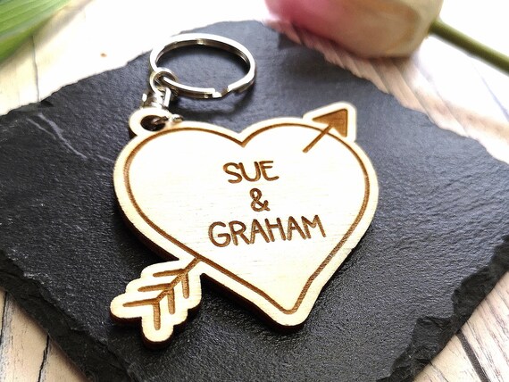 Personalised love hotsell heart keyring